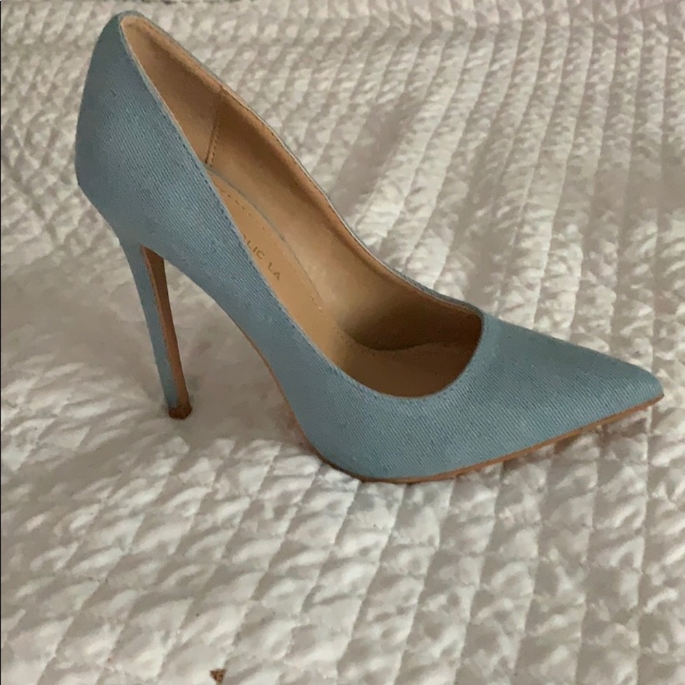 Denim heels